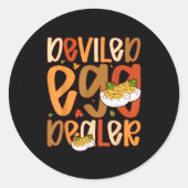 Retro Deviled Egg Er Thanksgiving Dinner Funny  Ronde Sticker (Voorkant)