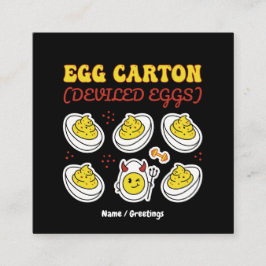 Retro Deviled Egg Six Pack Fitness Pun Vintage Egg Vierkante Visitekaartje