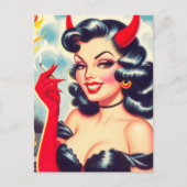 Retro Devilish  Pin-up Briefkaart (Voorkant)