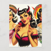 Retro Devilish Pin-up Briefkaart (Voorkant)