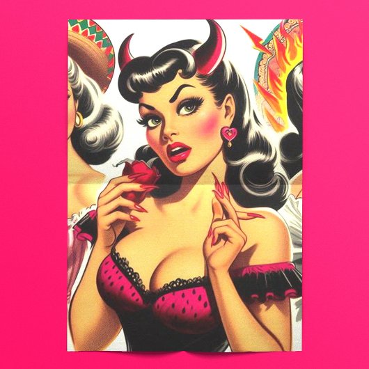 Retro Devilish Pin-up Tissuepapier