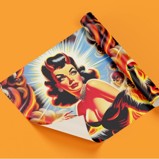 Retro Devilish Pinup Cadeaupapier