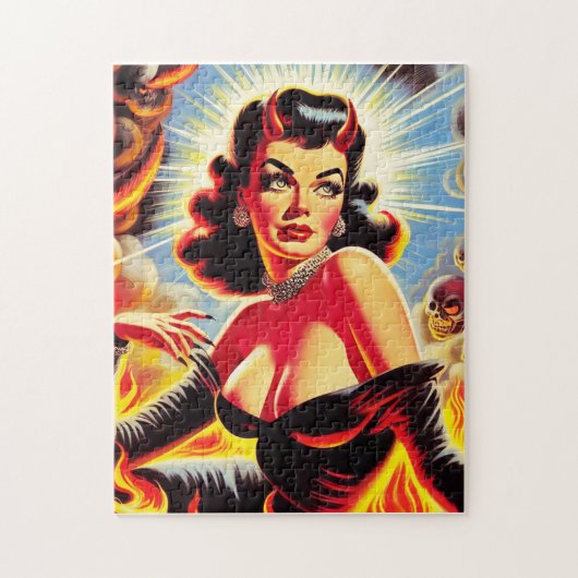 Retro Devilish Pinup Legpuzzel (Verticaal)