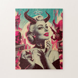 Retro Devilish Woman Collage Legpuzzel