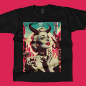 Retro Devilish Woman Collage T-shirt