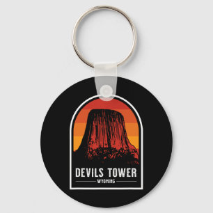 Retro Devils Tower National Monument Wyoming Wande Sleutelhanger