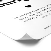 Retro Deze Kaars Brandt Bruiloft In Geheugen Teken Poster (Hoek)