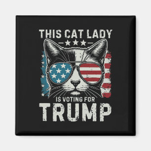 Retro Deze Kat Lady Stemt Op Trump VS Vlag Magneet