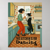 Retro Deze Keuken is om te Dansen Poster (Voorkant)