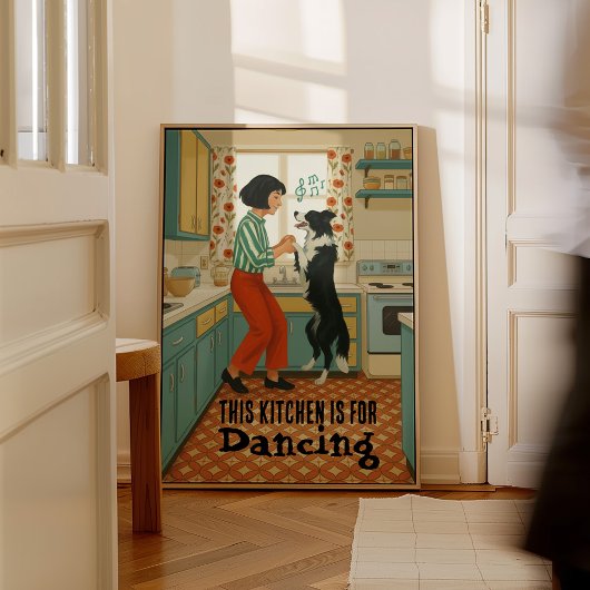 Retro Deze Keuken is om te Dansen Poster