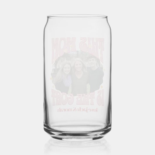 Retro Deze moeder is de Goat Photo Mok Blikvorm Glas (Achterkant)
