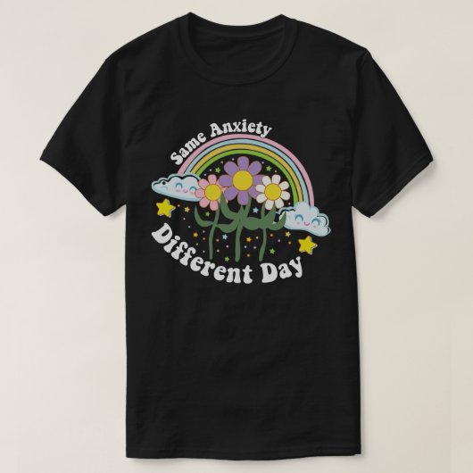 Retro Dezelfde Angst Verschillende Dag Regenboog M T-shirt (Design voorkant)