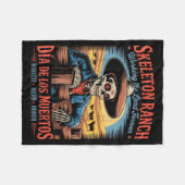 Retro Día De Los Muertos Cowboy Boer Fleece Deken (Voorkant (Horizontaal))