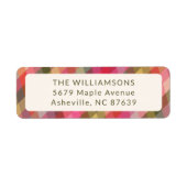 Retro Diagonaal Kerst Plaid Schattige Retouradres Etiket (Voorkant)