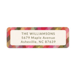 Retro Diagonaal Kerst Plaid Schattige Retouradres Etiket