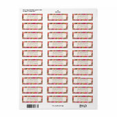 Retro Diagonaal Kerst Plaid Schattige Retouradres Etiket (Full Sheet)