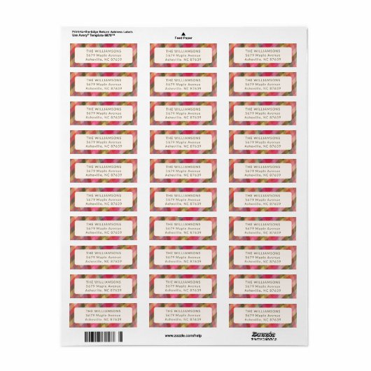 Retro Diagonaal Kerst Plaid Schattige Retouradres Etiket (Full Sheet)