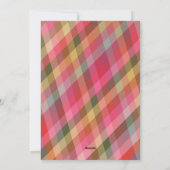 Retro Diagonale Kerst Plaid Schattigee Preppy Foto Feestdagenkaart (Achterkant)