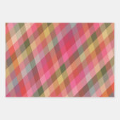 Retro Diagonale Kerst Plaid Schattigee Preppy Vaka Inpakpapier Vel (Voorkant)