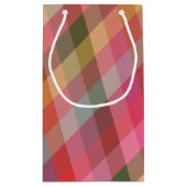 Retro Diagonale Kerst Plaid Schattigee Preppy Vaka Klein Cadeauzakje (Achterkant)