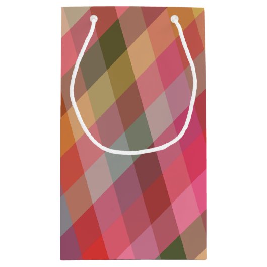 Retro Diagonale Kerst Plaid Schattigee Preppy Vaka Klein Cadeauzakje (Achterkant)