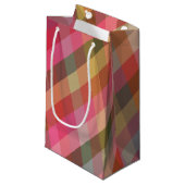Retro Diagonale Kerst Plaid Schattigee Preppy Vaka Klein Cadeauzakje (Voorkant Gekanteld)