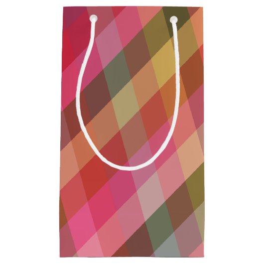 Retro Diagonale Kerst Plaid Schattigee Preppy Vaka Klein Cadeauzakje (Voorkant)