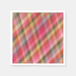 Retro Diagonale Kerst Plaid Schattigee Preppy Vaka Servet