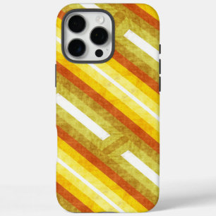 Retro diagonale strepen in geel en oranje iPhone 16 pro max hoesje
