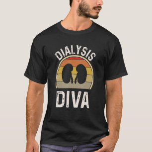 Retro Dialyse Diva Nefrologie Dialyse Tech T-shirt