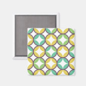 Retro diamant in cirkelpatroon blauw groen goud magneet (Voorkant / Achterkant)