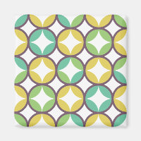 Retro diamant in cirkelpatroon blauw groen goud