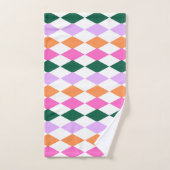 Retro Diamant Patroon Kleurrijk Mid Century Modern Bad Handdoek (Handdoek)