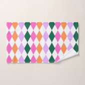 Retro Diamant Patroon Kleurrijk Mid Century Modern Bad Handdoek (Handdoek)