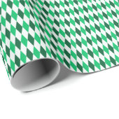 Retro Diamant Preppy Smaragdgroene Kerstmis Cadeaupapier (Rol Hoek)
