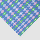 Retro Diamanten en Sterren Blauw & Groen Tissuepapier (Detail)