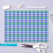 Retro Diamanten en Sterren Blauw & Groen Tissuepapier (Craft)