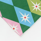Retro diamanten kerstkleuren groen, rood en blauw fleece deken (Hoek)