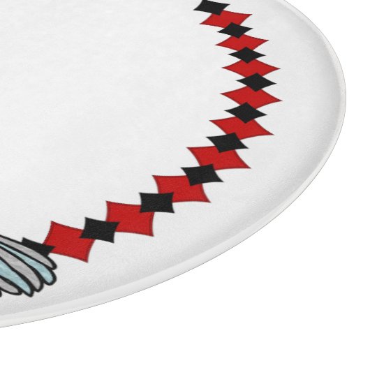 Retro Diamanten, Vogels en Hartwormen_Monogrammed Snijplank (Hoek)