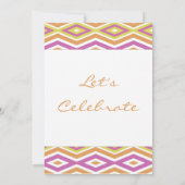 Retro diamantprint feest uitnodiging (Achterkant)