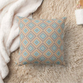 Retro Diamond Geometric Pattern Mint Green Brown Kussen (Deken)