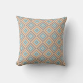 Retro Diamond Geometric Pattern Mint Green Brown Kussen (Voorkant)