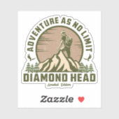 Retro Diamond Head Hike Sunset Sticker (Vel)