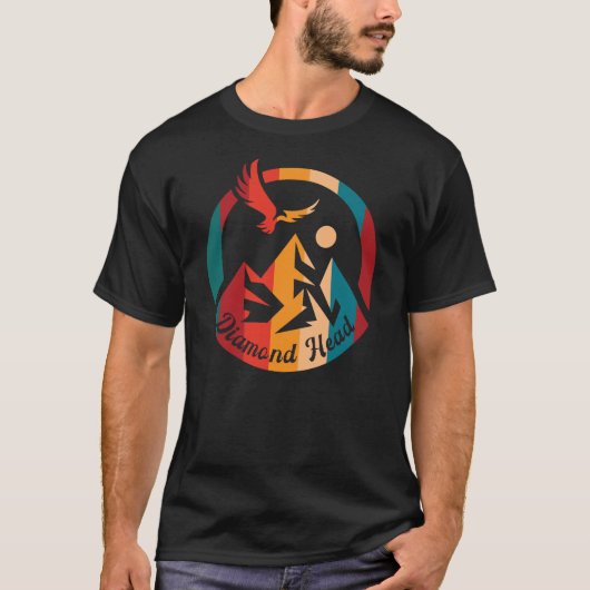 Retro Diamond Head Hike Sunset T-shirt (Voorkant)