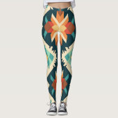 Retro Diamond Ikat patroon Leggings (Voorkant)