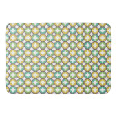 Retro Diamond in Circle Pattern Blue Green Gold Badmat (Voorkant)