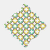 Retro Diamond in Circle Pattern Blue Green Gold Bedankdoosjes (Uitgevouwen)