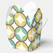 Retro Diamond in Circle Pattern Blue Green Gold Bedankdoosjes (Geopend)