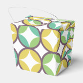 Retro Diamond in Circle Pattern Blue Green Gold Bedankdoosjes (Achterkant)