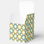 Retro Diamond in Circle Pattern Blue Green Gold Bedankdoosjes (Geopend)